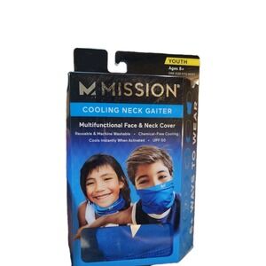 Mission Cooling Neck Gaiter Youth Fits Ages 8+ in Black ~ Multi-functional ~ NEW